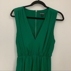 Express Emerald Green V-Neck Dress